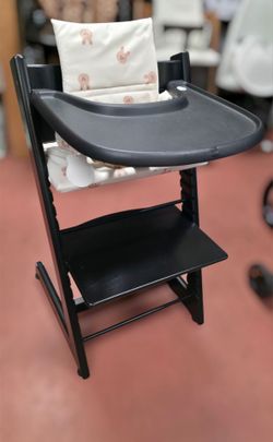 Stokke Tripp Trapp wooden convertible high chair