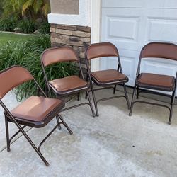 4 X VINTAGE PADDED FOLDING CHAIRS