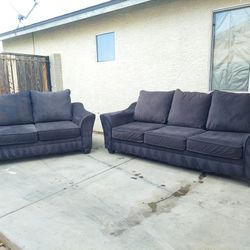 Charcoal Gray Couch And Loveseat(WILL DELIVER)