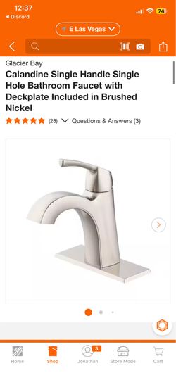 Calandine Single Handle Single Hole Bathroom Faucet with Deckplate Included in Brushed Nickel (Retail Price Is $99)