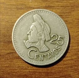 Guatemala 25 Centavos Coin