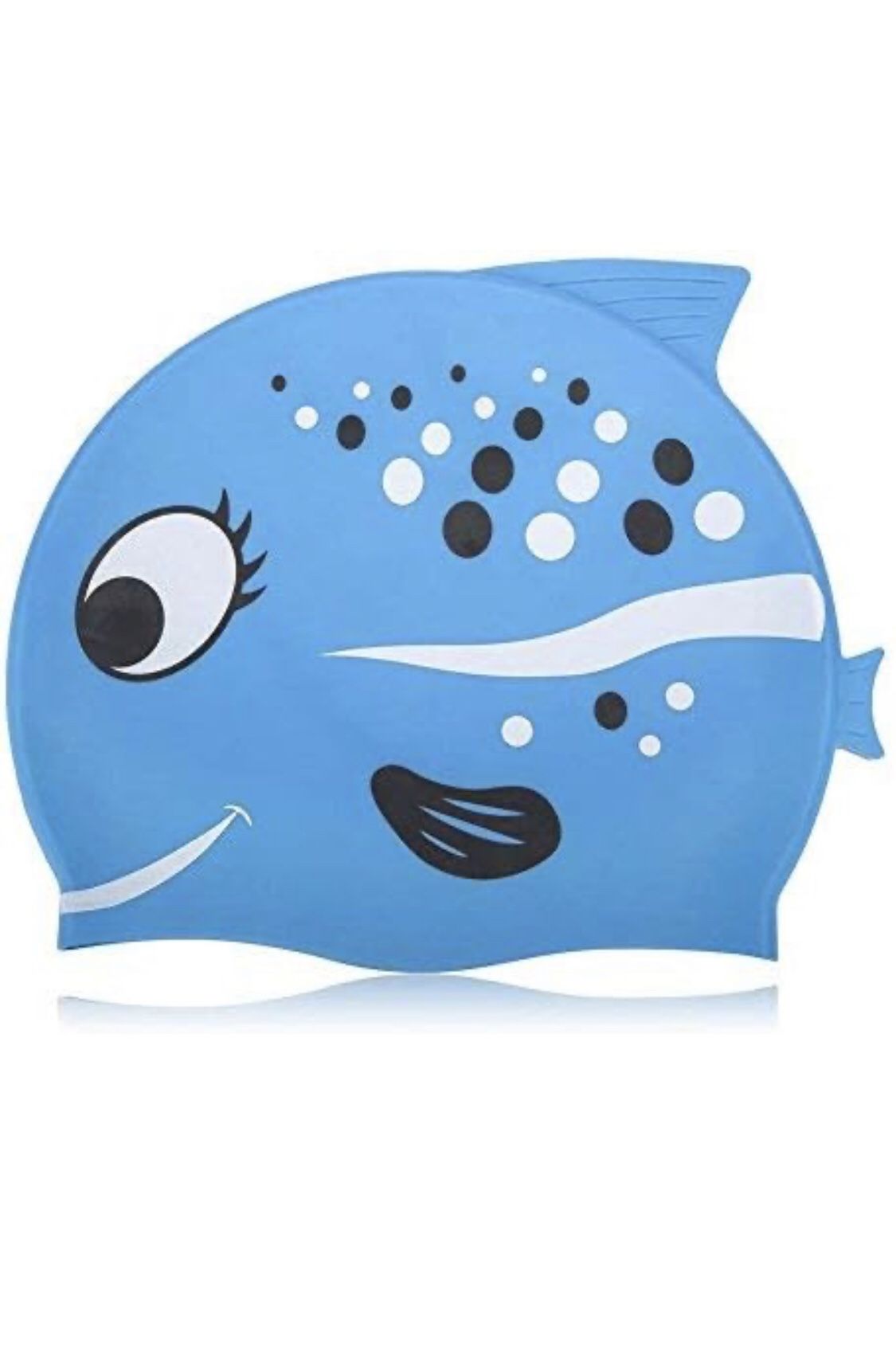 2 pack Kids Swim Cap, Silicone Swimming Cap for Girls Boys Kids, Bathing Cap Waterproof Fish and Shark with Nose Clip Earplugs for Long and Short Hair