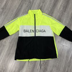 Men’s Balenciaga Windbreaker Jacket Neon Black 
