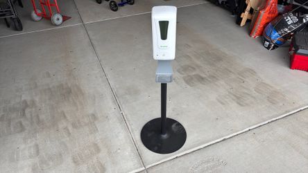 Battery operated hand sanitizer station