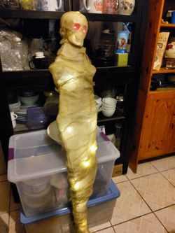 Light-Up Mummy Halloween Prop (50 inches tall)