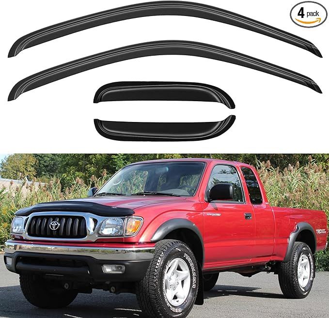 Car Window Visor Set for 1995 to 2004 Toyota Tacoma Extended Cab