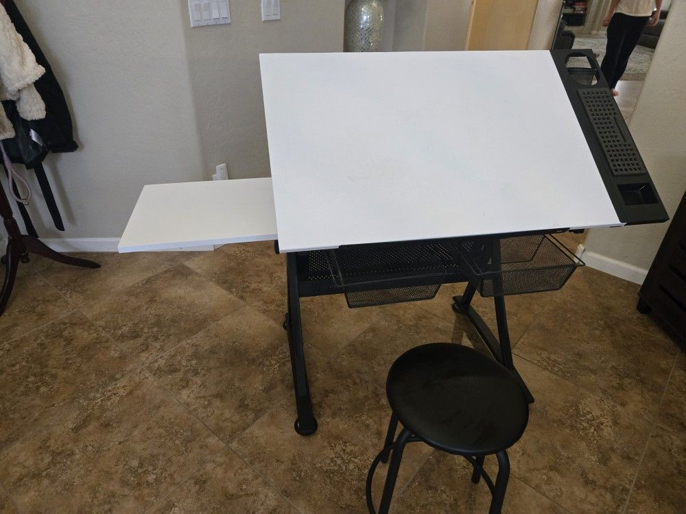 Adjustable Drawing Or Drafting Desk.