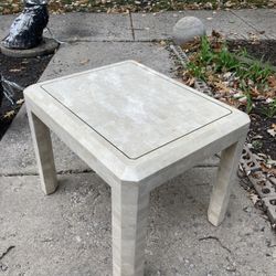 Travertine end table
