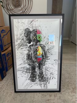 KAWS framed print 41”x26”