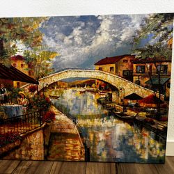 Canvas art wall decoration - European canal