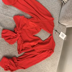 Red Crop Blouse