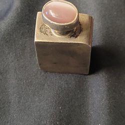 Antique Sterling Signed ,  Mexico 925  Perfume  Bottle  W/ Stone