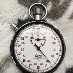 Swiss Made Doro 7 Jewels 1/10 Mechanical Wind Up Stopwatch