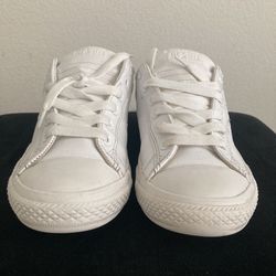 White Leather Converse Kids