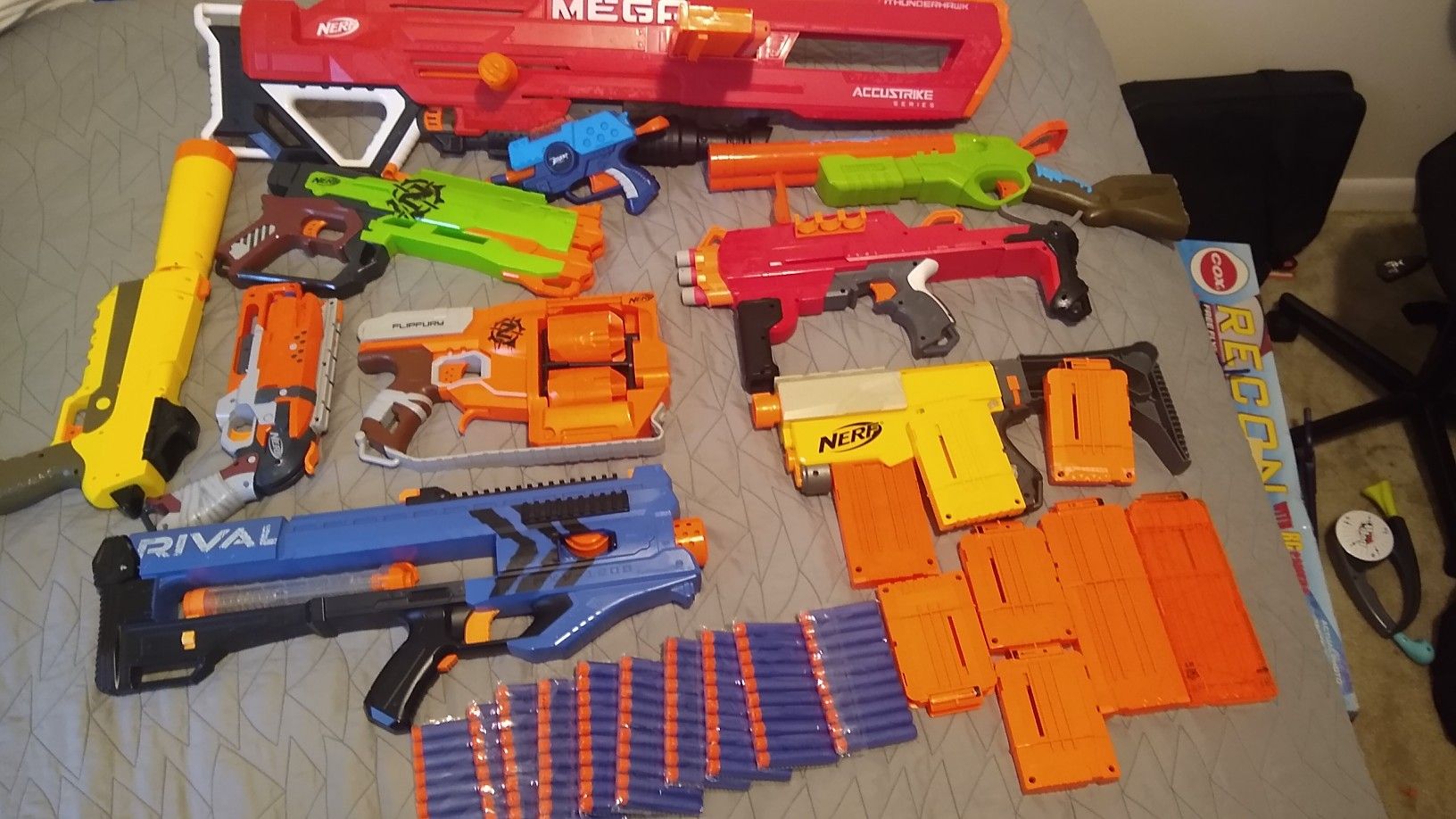 Nerf gun bundle with 100 unused bullets