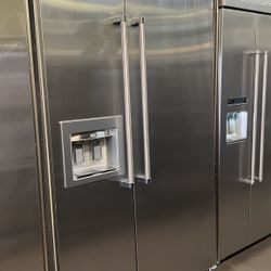 Viking 48”Wide Built In Stainless Steel Side By Side Refrigerator 