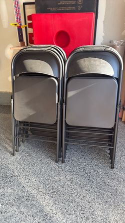 Folding tables (2) and chairs (12)  - black
