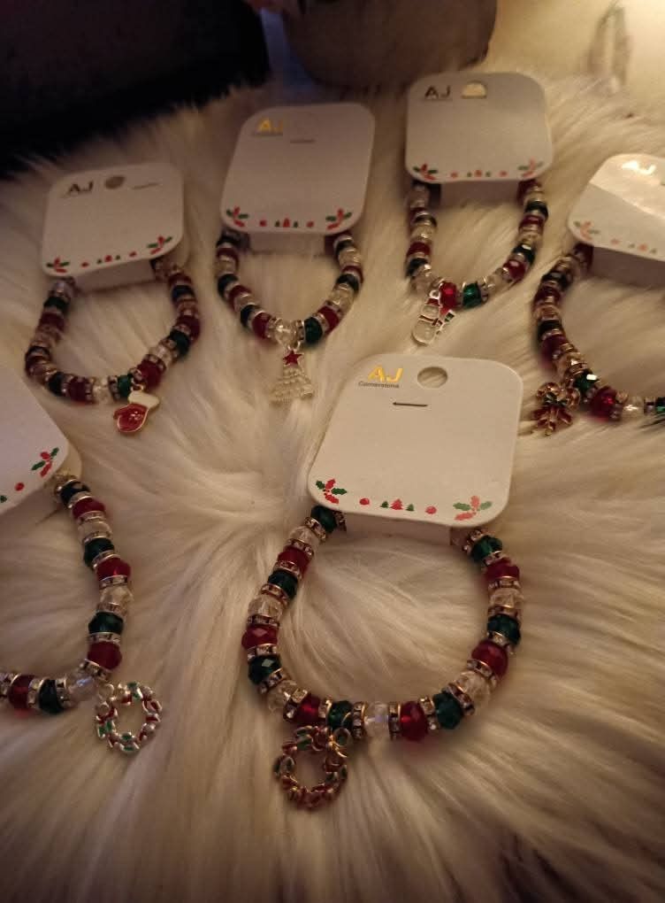 Ladies Crystal Color Christmas Bracelets 