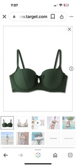 38D, NWT Light-lift tie-front bikini top makes a fashion-forward choice with a fun pique texture and keyhole cutout Stretch fabric ensures comfortable