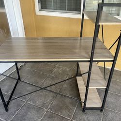 Desk With Storage Shelves 