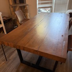 Modern Farmhouse Solid Pine Wood Dining Table