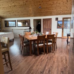 Dinning Table with Banquet Table/Cabinet