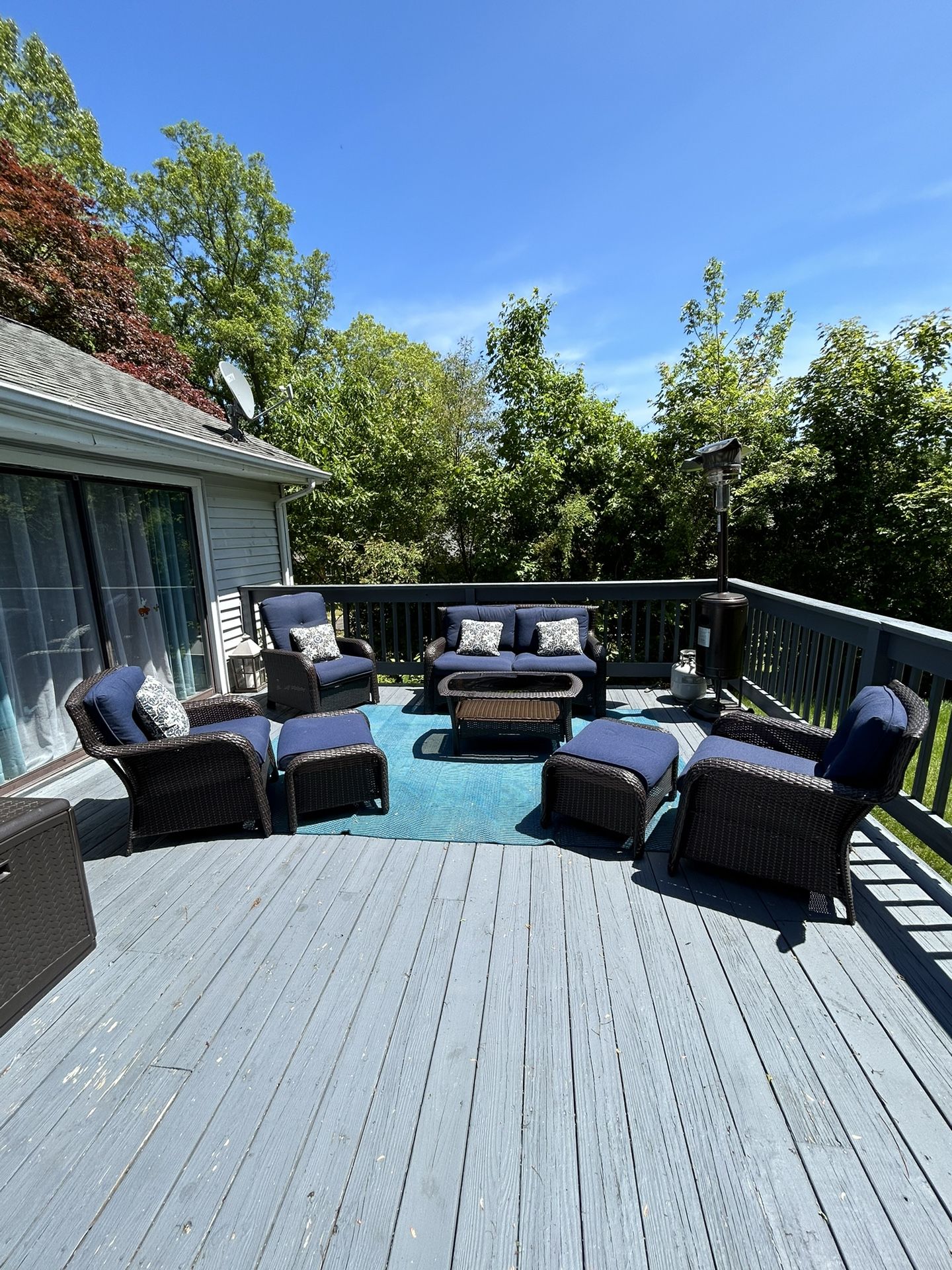 7 Piece Patio Furniture Set with Recliner