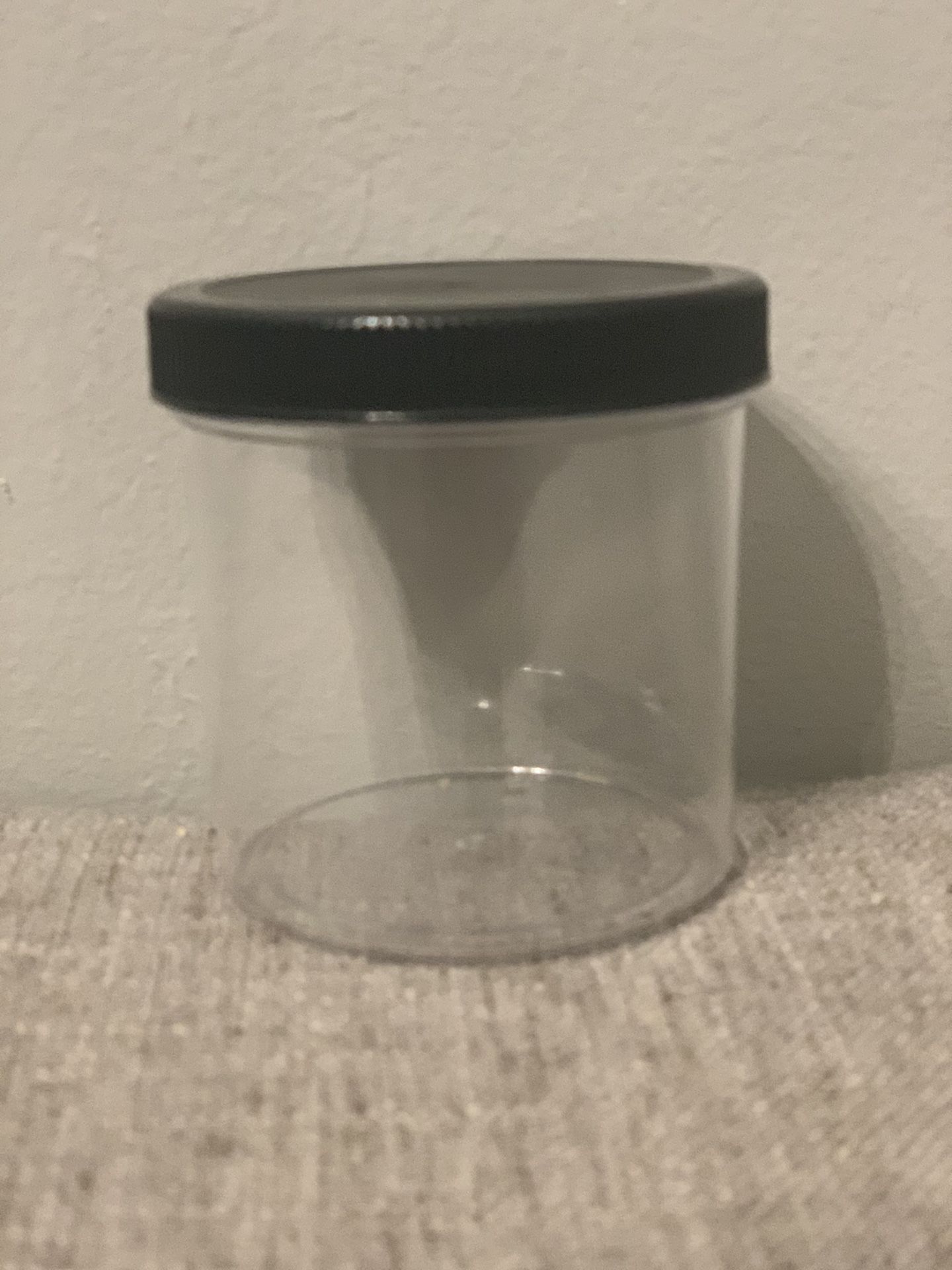 6 Oz Clear Round Wid-mouth Plastic Jars.