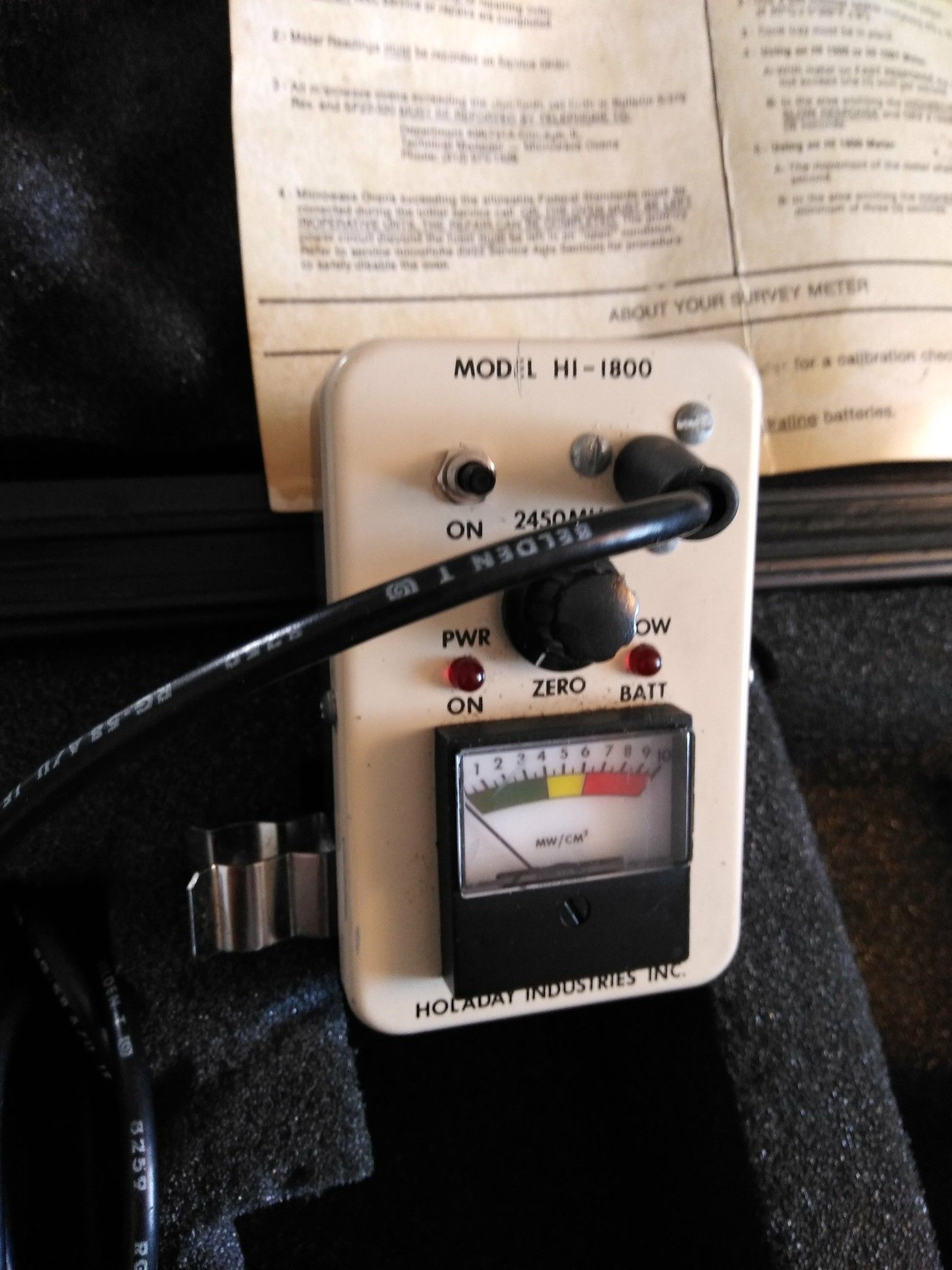 Microwave survey meter