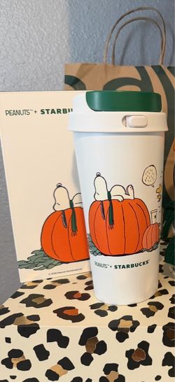 Snoopy Starbucks + Peanuts fall collection inspired by the Great Pumpkin.
