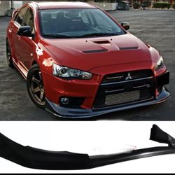 Fits 08-15 Mitsubishi Lancer 10 X Evolution PU Front Bumper Lip Spoiler V-Style