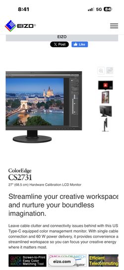 Eizo 27” Monitor Color Edge CE2731