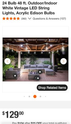 Outdoor/Indoor White Vintage LED String Lights