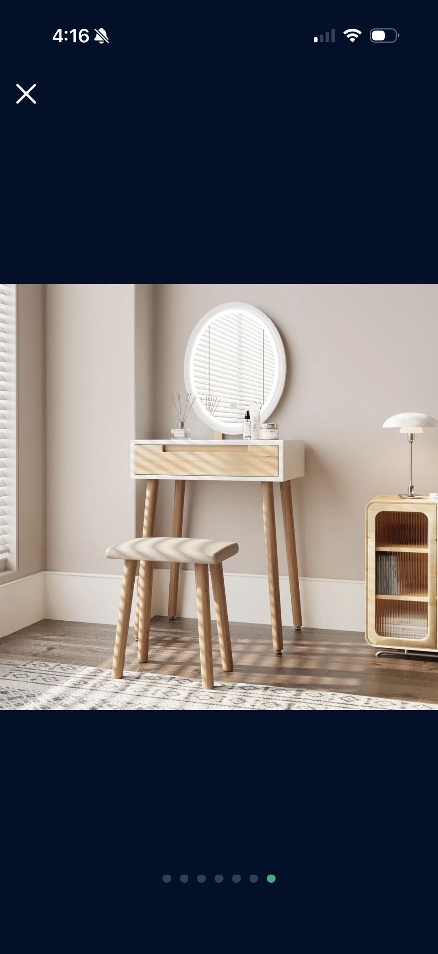 Makeup Vanity With Lighted Mirror And  Chair