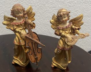 Vintage Italy Angels Playing Cello And Mandolin 
