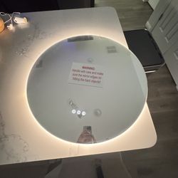 28 in. W x 28 in. H Round Frameless Super Bright LED Backlited Anti-Fog Wall Bathroom Vanity Mirror