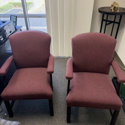 Pair of Upholstered Guest/Reception Office Chairs – Sturdy & Comfortable