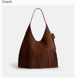 Brooklyn 39 Suede Fringe Hobo Tote Bag, NWT, and Dust Bag