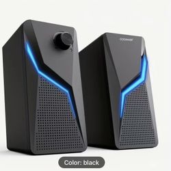 Supercharge Your PC Gaming Experience with RGB 2.0CH Stereo Desktop Speakers.