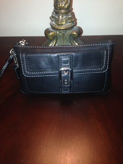 Coach Black Leather Wristlet