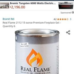 Real Flame 2112 Gel Fireplace Fuel, 13-oz. - Quantity 8 CANS, BRAND NEW