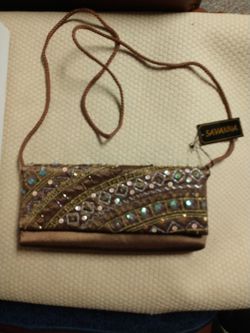 Brown sequined purse