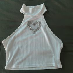 White halter Crop Top