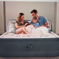 Intex Deluxe Ultra Plush Inflatable Air Mattress With Headboard