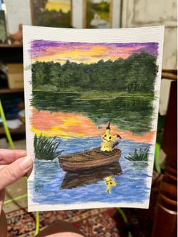 "Just Passing Through" Acrylic Painting Pokemon Fan Art
