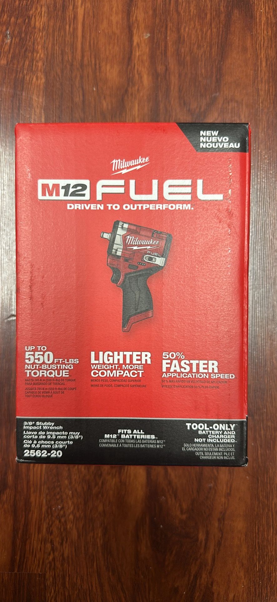 Milwaukee 3/8 M12 Stubby Impact Wrench (new gen / 550ft-lb torque model)