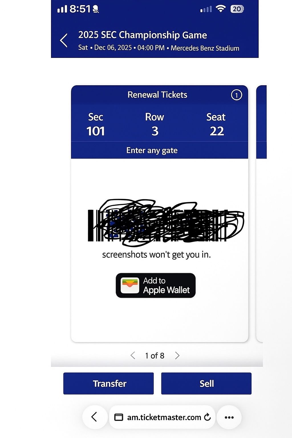 Sec championship Tickets 4-8