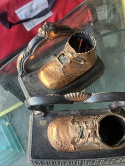 Vintage Gold Plated Baby Shoes