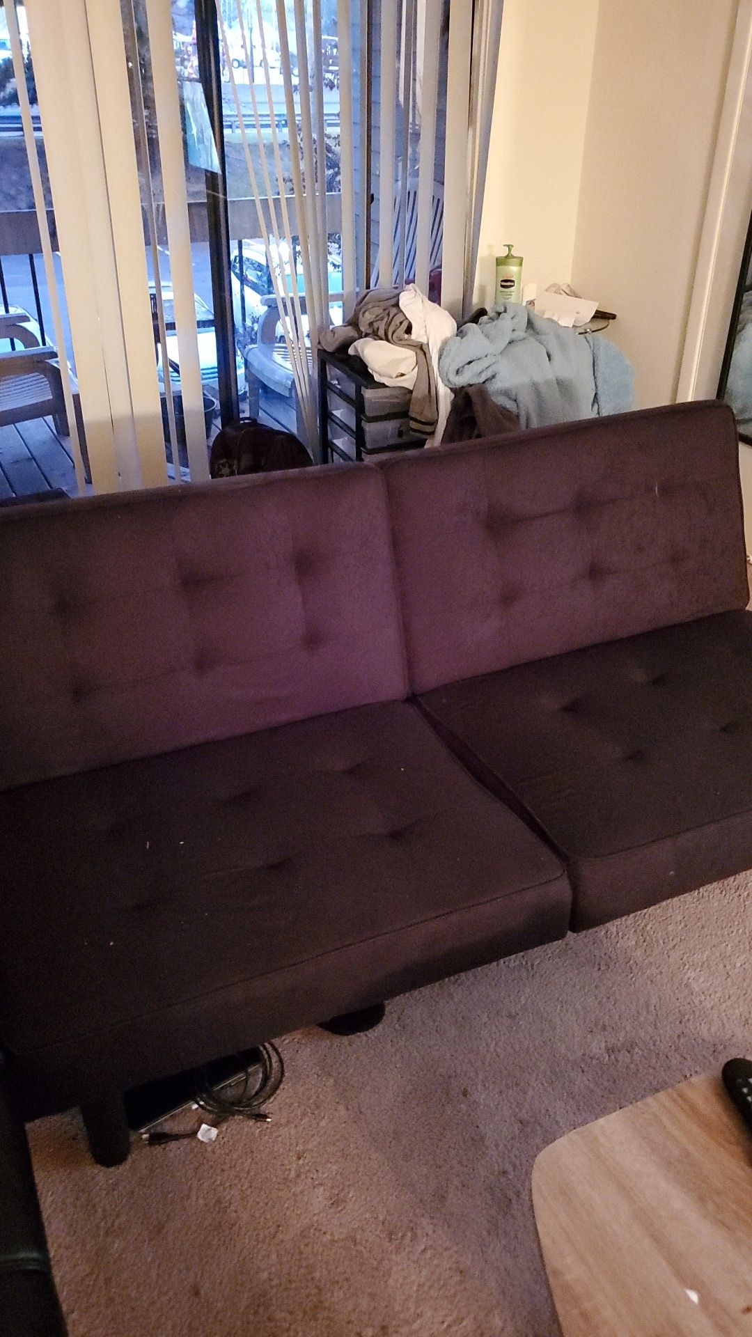 Black Suede Futon