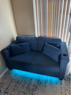 Sleeper Sofa Pull Out Couch Blue